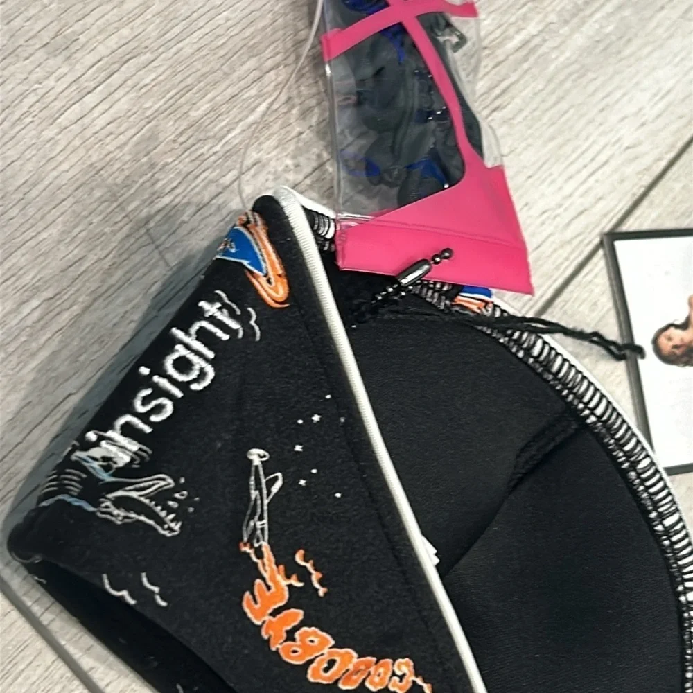 Insight Apocolypso Shima Black bandeau swim bikini top size 6